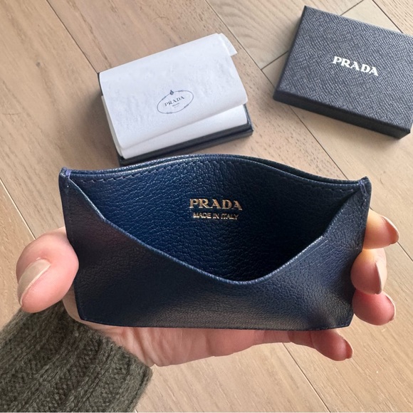 Authentic Prada Leather Navy Blue Cardholder Wallet BRAND NEW - Picture 4 of 4